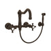 ROHL Acqui® Wall Mount Bridge Kitchen Faucet With Sidespray And Column Spout