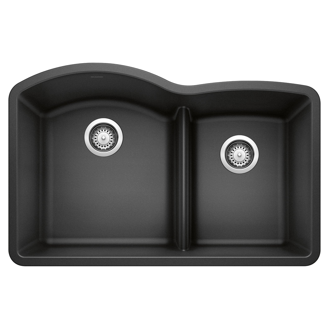 BLANCO 441590 Diamond 1-3/4 Double Bowl Kitchen Sink with Low Divide - Anthracite