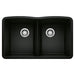 BLANCO 442913 Diamond Equal Double Bowl Kitchen Sink - Coal Black