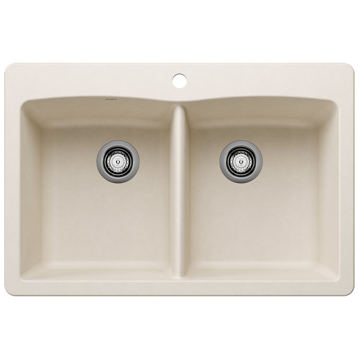 BLANCO 443067 Diamond Equal Double Dual Mount Kitchen Sink - Soft White