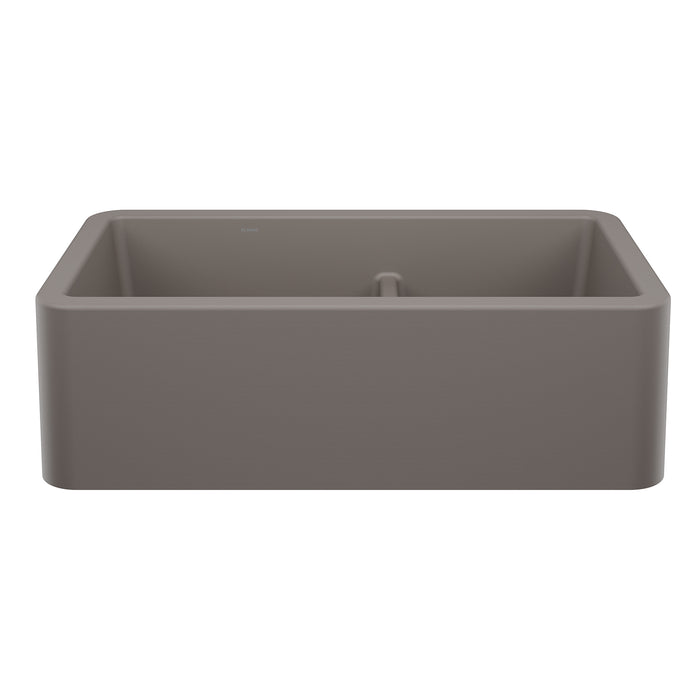 BLANCO 443115 Ikon 33" Apron Double Bowl Farmhouse Sink with Low Divide  - Volcano Gray