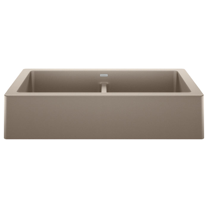 BLANCO 526553 Vintera 33" Equal Double Apron Farmhouse Sink - Truffle