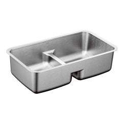 Moen 1800 Series 29"X18" Stainless Steel 18 Gauge Double Bowl Undermount Sink in Satin Stainless