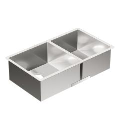Moen G18287 1800 Series 31 - 1/2" x 18" Stainless Steel 18 Gauge Double Bowl Sink in Satin Stainless