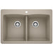 BLANCO 441285 Diamond Equal Double Dual Mount Kitchen Sink - Truffle