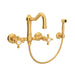 ROHL Acqui® Wall Mount Bridge Kitchen Faucet With Sidespray And Column Spout