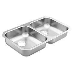Moen 31.75 X 18.25 Stainless Steel 18 Gauge Double Bowl Sink