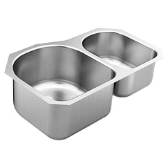 Moen 31.25 X 18.25 Stainless Steel 18 Gauge Double Bowl Sink