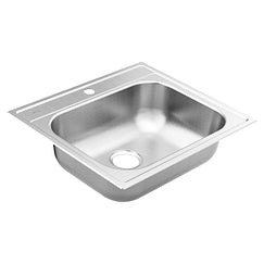Moen 25"X22" Steel 20 Gauge Single Bowl Drop In Sink