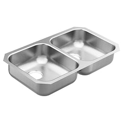 Moen 31.75 X 18.25 Steel 20 Gauge Double Bowl Sink