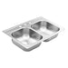 Moen 33"X22" Steel 20 Gauge Double Bowl Drop In Sink