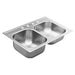 Moen 33"X22" Steel 20 Gauge Double Bowl Drop In Sink