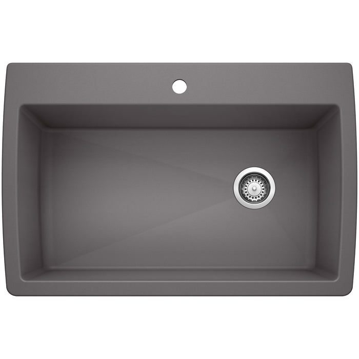 BLANCO 441467 Diamond Super Single Dual Mount Kitchen Sink - Cinder