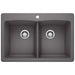 BLANCO 441466 Diamond Equal Double Dual Mount Kitchen Sink - Cinder