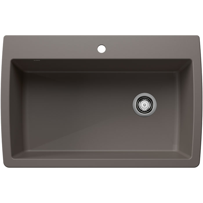 BLANCO 443109 Diamond Super Single Dual Mount Kitchen Sink - Volcano Gray