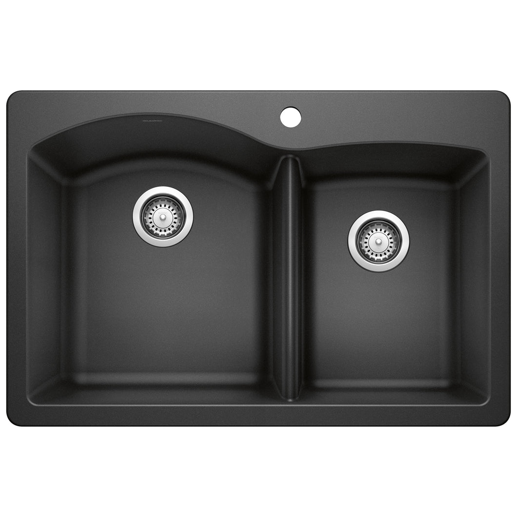 BLANCO 440215 Diamond 1-3/4 Double Bowl Dual Mount Kitchen Sink - Anthracite