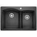 BLANCO Diamond 1-3/4 Double Bowl Dual Mount Kitchen Sink - Anthracite