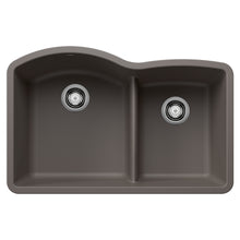 Load image into Gallery viewer, BLANCO 443102 Diamond 1-3/4 Double Bowl Kitchen Sink with Low Divide - Volcano Gray
