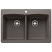 BLANCO 443104 Diamond Equal Double Dual Mount Kitchen Sink - Volcano Gray