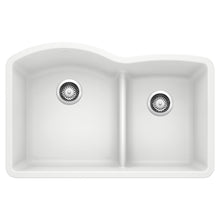 Load image into Gallery viewer, BLANCO 441593 Diamond 1-3/4 Double Bowl Kitchen Sink with Low Divide - White
