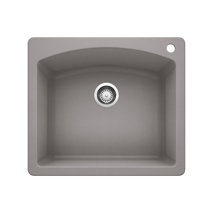 BLANCO 440209 Diamond Single Bowl Dual Mount Kitchen Sink - Metallic Gray