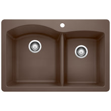 Load image into Gallery viewer, BLANCO 440213 Diamond 1-3/4 Double Bowl Dual Mount Kitchen Sink - Café
