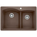 BLANCO Diamond 1-3/4 Double Bowl Dual Mount Kitchen Sink - Café