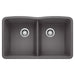 BLANCO 441470 Diamond Equal Double Bowl Kitchen Sink - Cinder