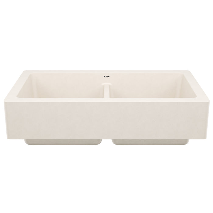 BLANCO 527409 Vintera 33" Equal Double Apron Farmhouse Sink - Soft White