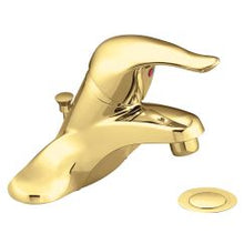 Load image into Gallery viewer, Moen L4621 Chateau One Handle Low Arc Bathroom Faucet with Lifetime in Polished Brass

