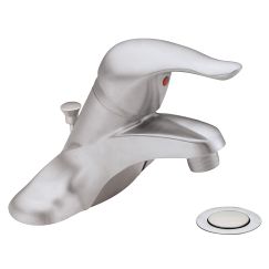 Moen Chateau One Handle Low Arc Bathroom Faucet with Watersense in Brushed Chrome