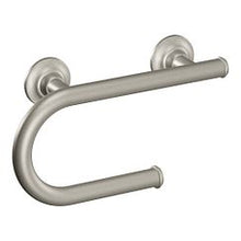 Load image into Gallery viewer, Moen LR2352D Brushed nickel 8&amp;quot; grab bar with paper holder
