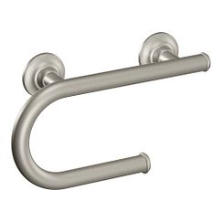 Moen Brushed nickel 8" grab bar with paper holder