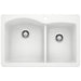 BLANCO Diamond 1-3/4 Double Bowl Dual Mount Kitchen Sink - White