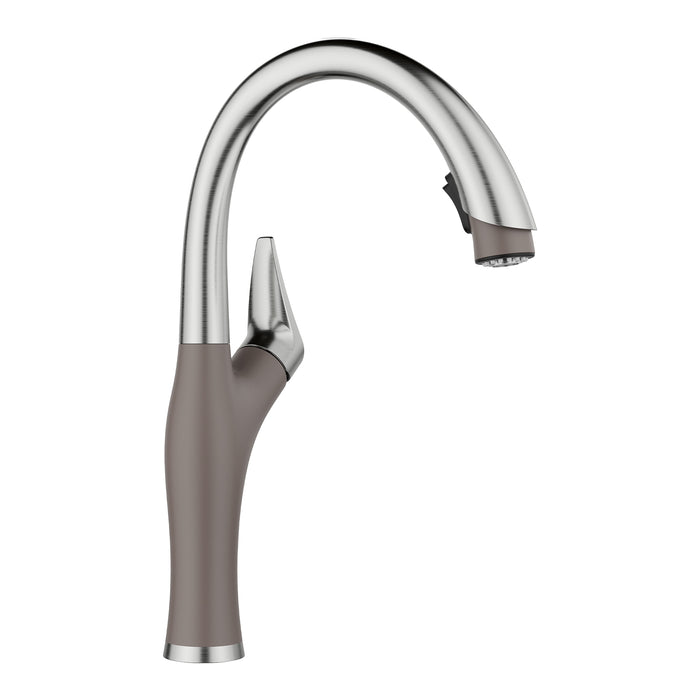 BLANCO 443039 Artona Pull-Down Kitchen Faucet 1.5 GPM - PVD Steel/Volcano Gray
