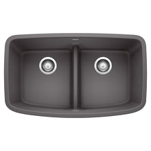 Load image into Gallery viewer, BLANCO 442196 Valea Equal Double Bowl Kitchen Sink with Low Divide - Cinder
