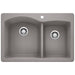 BLANCO Diamond 1-3/4 Double Bowl Dual Mount Kitchen Sink - Metallic Gray