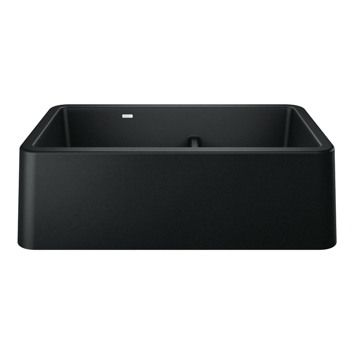 BLANCO 402525 Ikon 33" Apron Double Bowl Farmhouse Sink with Low Divide - Coal Black