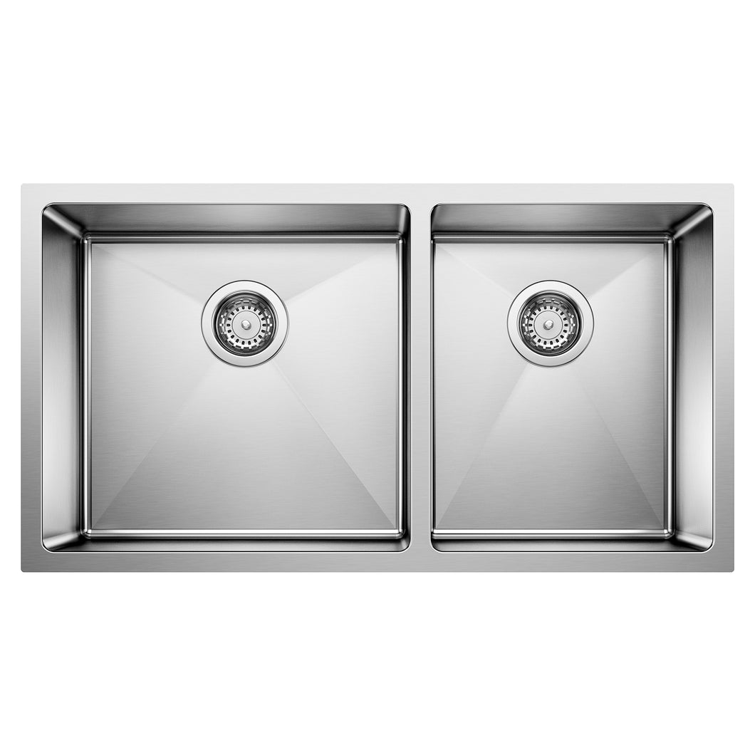 BLANCO 443150 Quatrus R15 1-3/4 Double Bowl Kitchen Sink