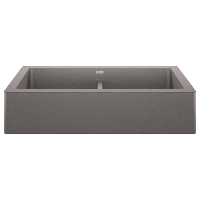 BLANCO 526549 Vintera 33" Equal Double Apron Farmhouse Sink - Metallic Gray