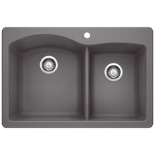 Load image into Gallery viewer, BLANCO 441465 Diamond 1-3/4 Double Bowl Dual Mount Kitchen Sink - Cinder
