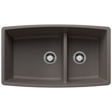 Load image into Gallery viewer, BLANCO 443125 Performa 1-3/4 Double Bowl Kitchen Sink with Low Divide - Volcano Gray
