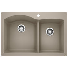 Load image into Gallery viewer, BLANCO 441283 Diamond 1-3/4 Double Bowl Dual Mount Kitchen Sink - Truffle
