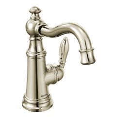 Moen S42107 Weymouth One Handle High Arc Bathroom Faucet in Polished Nickel