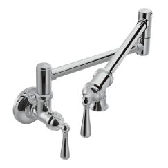 Moen S664 Traditional Pot Filler Two Handle Kitchen Faucet in Chrome