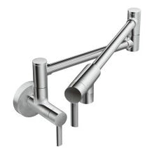 Load image into Gallery viewer, Moen S665 Modern Pot Filler Two Handle Kitchen Faucet in Chrome
