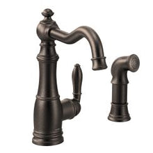 Load image into Gallery viewer, Moen S72101 Weymouth One Handle High Arc Kitchen Faucet in Oil Rubbed Bronze
