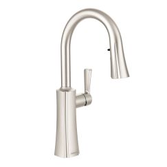 Moen Etch chrome One Handle Pulldown Kitchen Faucet in Spot Resist Stainless