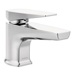 Moen Via Single Hole Bathroom Faucet with Metal Pop-Up Drain Assembly in Chrome