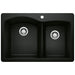 BLANCO Diamond 1-3/4 Double Bowl Dual Mount Kitchen Sink - Coal Black